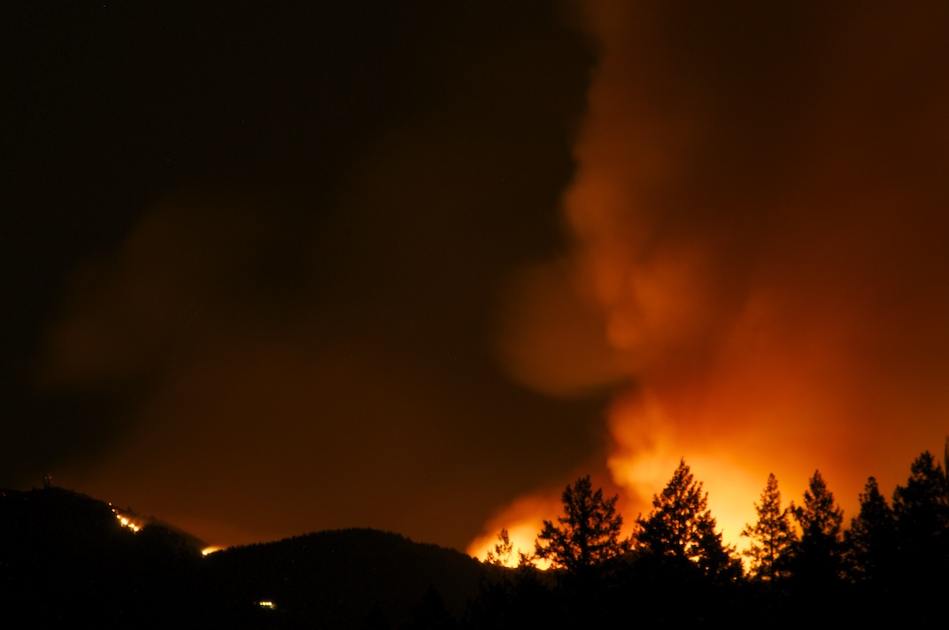 Fire at night on Loma Prieta